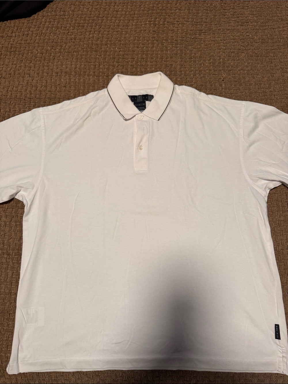 Vintage Nike Men's White Polo Shirt with Contrast Trim